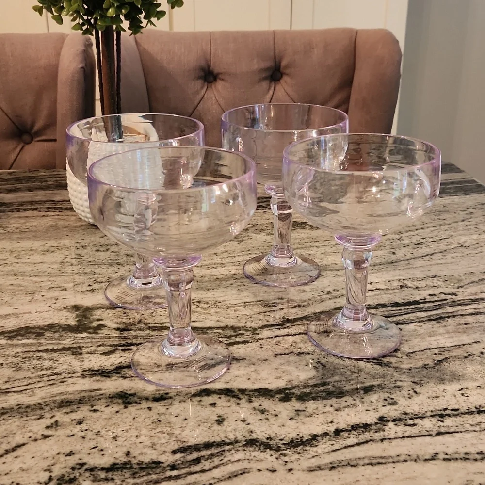 Margarita Glasses, Outdoor Clear Plastic, Lot of 4 - Picture 2 of 9
